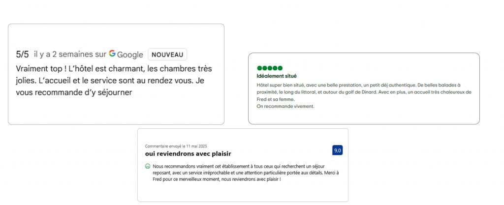 Avis Google, Tripadvisor, Booking Hôtel de la Houle-Saint-Briac-sur-Mer